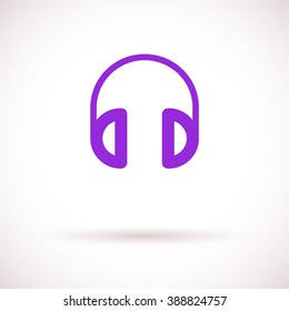Headphone isolated minimal single flat linear icon for application and info-graphic. Gadget line vector icon for websites and mobile minimalistic flat design.