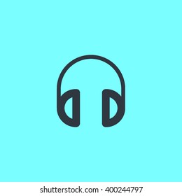 Headphone isolated minimal single flat linear icon for application and info-graphic. Gadget line vector icon for websites and mobile minimalistic flat design.