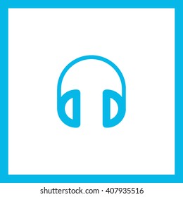 Headphone isolated minimal single flat linear icon for application and info-graphic. Gadget line vector icon for websites and mobile minimalistic flat design.