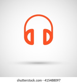 Headphone isolated minimal single flat linear icon for application and info-graphic. Gadget line vector icon for websites and mobile minimalistic flat design.