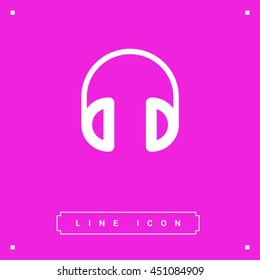 Headphone isolated minimal single flat linear icon for application and info-graphic. Gadget line vector icon for websites and mobile minimalistic flat design.