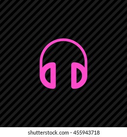 Headphone isolated minimal single flat linear icon for application and info-graphic. Gadget line vector icon for websites and mobile minimalistic flat design.
