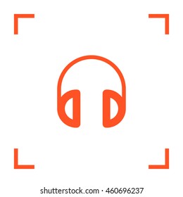 Headphone isolated minimal single flat linear icon for application and info-graphic. Gadget line vector icon for websites and mobile minimalistic flat design.