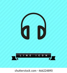 Headphone isolated minimal single flat linear icon for application and info-graphic. Gadget line vector icon for websites and mobile minimalistic flat design.