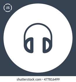 Headphone isolated minimal single flat linear icon for application and info-graphic. Gadget line vector icon for websites and mobile minimalistic flat design.