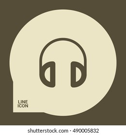 Headphone isolated minimal single flat linear icon for application and info-graphic. Gadget line vector icon for websites and mobile minimalistic flat design.