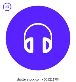 Headphone isolated minimal single flat linear icon for application and info-graphic. Gadget line vector icon for websites and mobile minimalistic flat design.