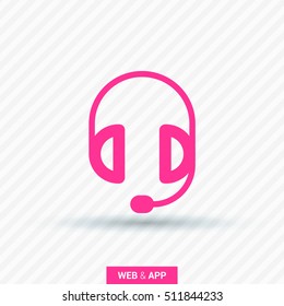Headphone isolated minimal single flat linear icon for application and info-graphic. Gadget line vector icon for websites and mobile minimalistic flat design.
