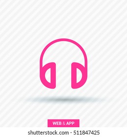 Headphone isolated minimal single flat linear icon for application and info-graphic. Gadget line vector icon for websites and mobile minimalistic flat design.