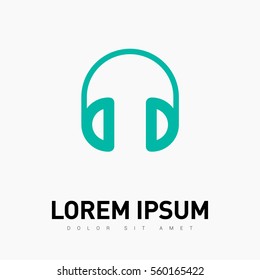 Headphone isolated minimal single flat linear icon for application and info-graphic. Gadget line vector icon for websites and mobile minimalistic flat design.