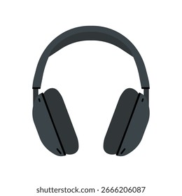 Auriculares aislados en el fondo blanco, Ilustración vectorial plana