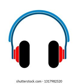 headphone isolated, sound device illustration 