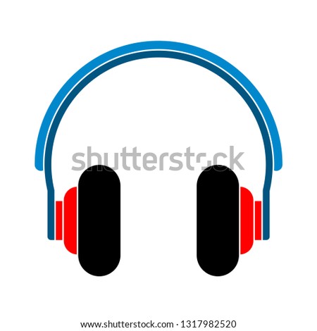 headphone isolated, sound device illustration 