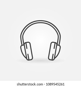 Headphone isolated vector minimal icon or symbol in thin line style 