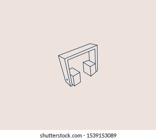 headphone line art outline logo icon vector illustration