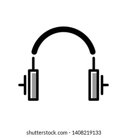 headphone line art square color icon