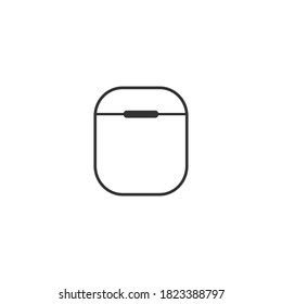 Icono de caso de línea de auriculares. Ilustración vectorial aislada en blanco.