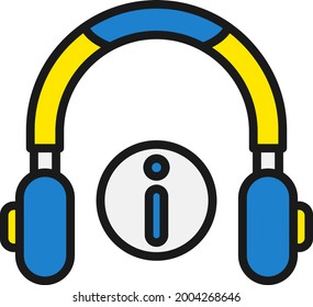 Headphone Line Filled Vector Icon Design
