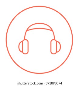 Ícone de linha de fone de ouvido.