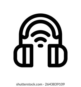 ícone da linha de fone de ouvido. Ícone de vetor limpo e minimalista para sites, aplicativos móveis, apresentações e logotipos. Totalmente dimensionável e personalizável para qualquer projeto.
