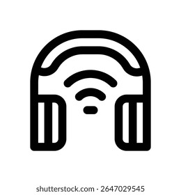 headphone line icon. Clean and minimalist vector icon for websites, mobile apps, presentations, and logos. Fully scalable and customizable for any project.