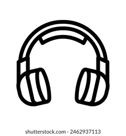 headphone line icon illustration vector graphic. Simple element illustration vector graphic, suitable for app, websites, and presentations isolated on white background