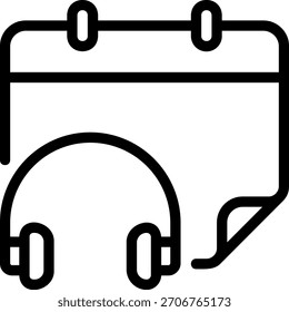 Vector de ilustración de icono de línea de auriculares
