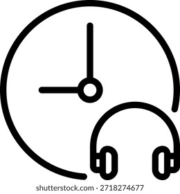 Vector de ilustración de icono de línea de auriculares