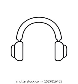 Headphone line icon. Thin linear graphic pictogram for web site, mobile application. Logo illustration. Eps10.