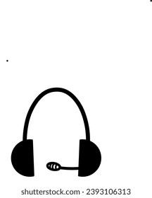 Headphone line icon vector design template and illustration with editable stroke