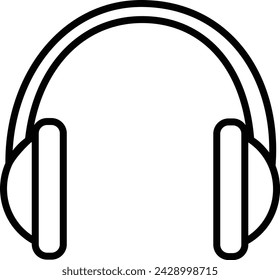 Headphone line icon vector design template ilustration with editable stroke
