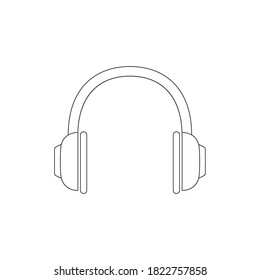 Headphone line icon. Wireless symbol linear vector illustration isolated on white.