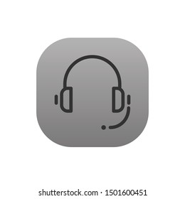 Headphone  - Line Vector Icon