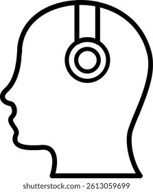 Headphone Line Vector Icon Design