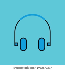 headphone lineal color icon. simple illustration. mobile concept app icon and web design. Editable stroke. Design template vector