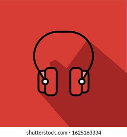 headphone liner fill vector icon - ui icon vector