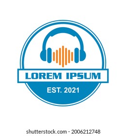 headphone logo , audio logo vector