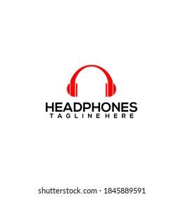 Headphone logo concept template vector