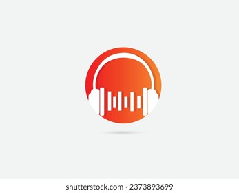 Diseño del logotipo de auriculares. Vector de auriculares. Música. Canción. Reproducir música. Creativo. Plantilla colorida