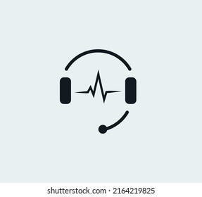 The headphone logo. fully editable template for your projects.