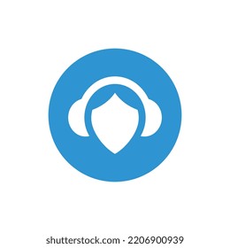 Elementos de plantilla de diseño de iconos de logotipo de auriculares- Vector
