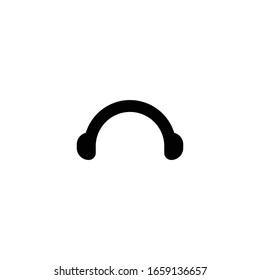 Headphone logo icon vector sillouette.