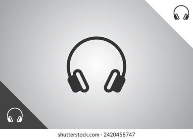 Headphone logo. Minimal and modern logotype. Perfect logo for business related to band, musicians and singers industry. Isolated background. Vector eps 10.