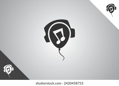 Logo de auriculares. Logotipo mínimo y moderno. Logotipo perfecto para negocios relacionados con la industria de la banda, los músicos y los cantantes. Fondo aislado. Vector eps 10.