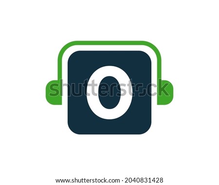 Headphone Logo On 0 Letter. Letter 0 Music Logo Design Template Headphone Concept