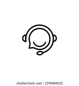 Headphone Logo or support icon with smile can be used for companies, icons and more.