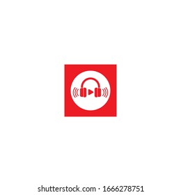Kopfhörer-Logo-Vorlage Vektorillustration-Symbol