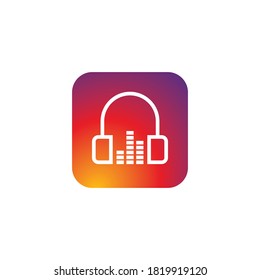 Headphone logo template vector icon illustration