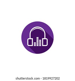Plantilla de logotipo de auriculares icono vector diseño plano