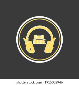 Diseño de ilustración de vector de plantillas de logotipo de auriculares